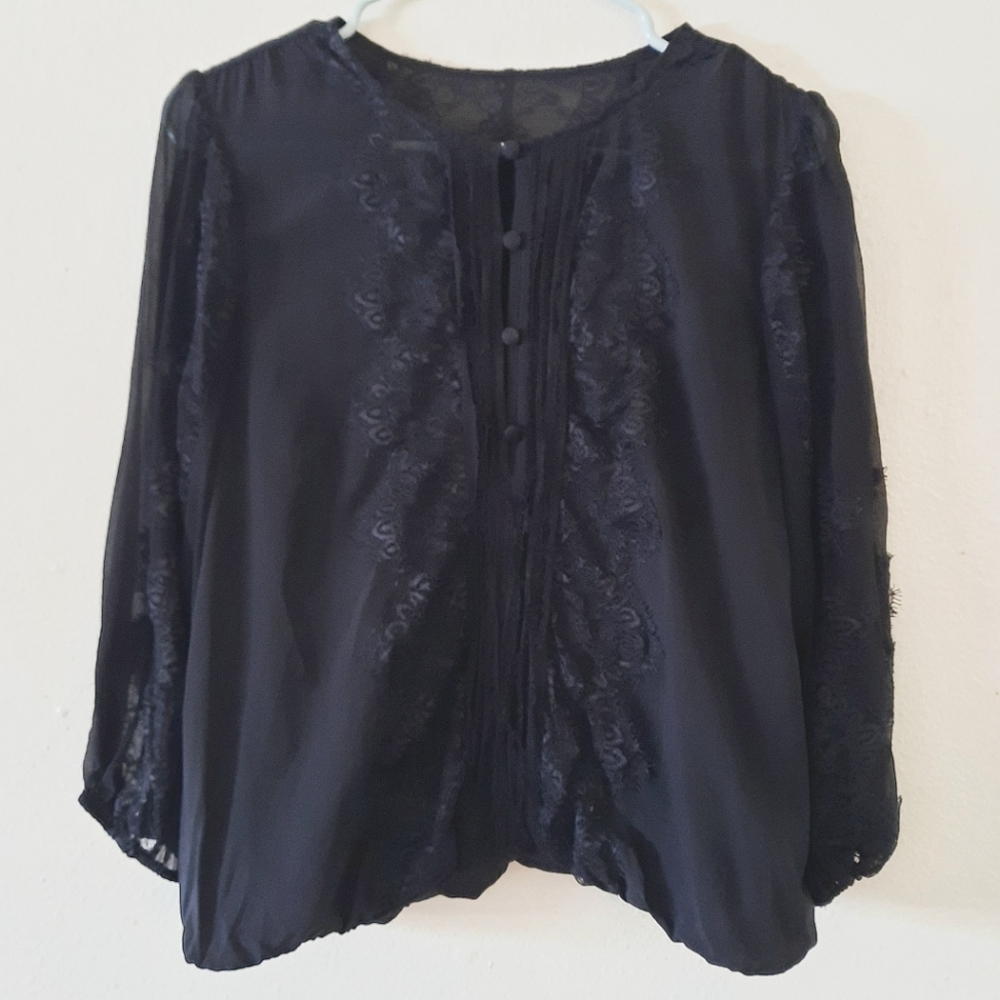 Alice + Olivia Silk Lace Top